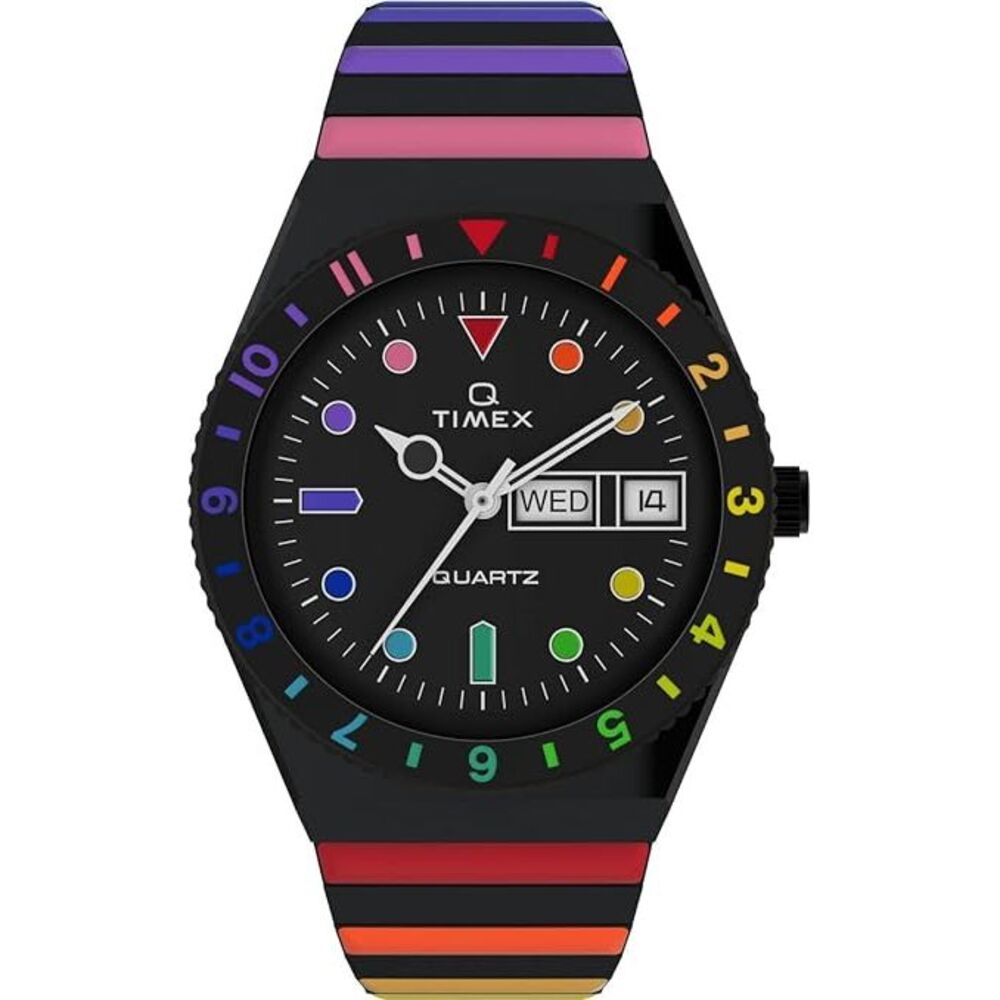 Timex Q Diver Inspired Rainbow Black Ladies Watch